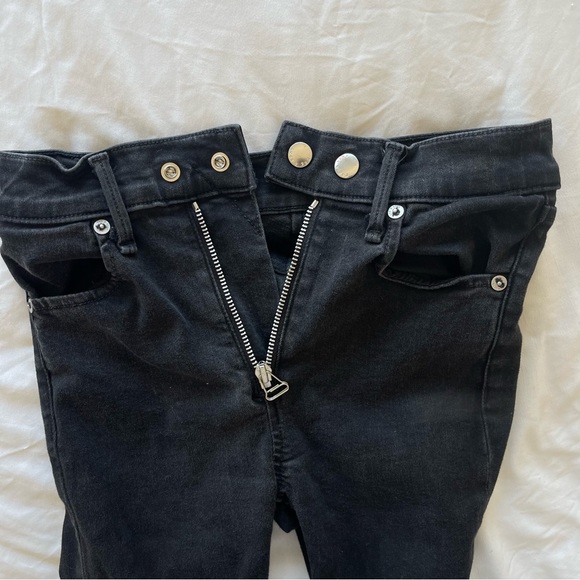 Rag & Bone Isabel Skinny High Rise Black Moto Jean with Ankle Zipper Hardware - Picture 7 of 16
